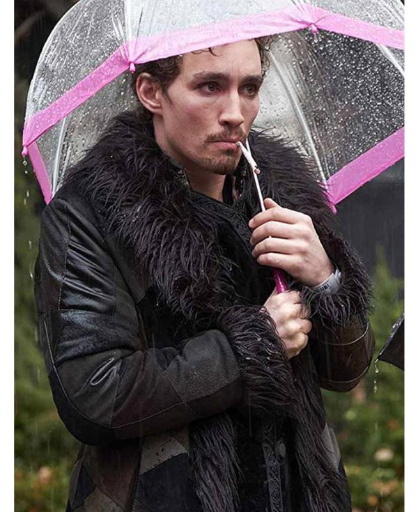 The Umbrella Academy Robert Sheehan Shearling Leather Coat